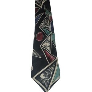 J.T. Beckett Tie‎ Clockwork Gears Abstract Art Novelty Necktie 90s Y2k